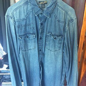 Helix snap button denim western L shirt
